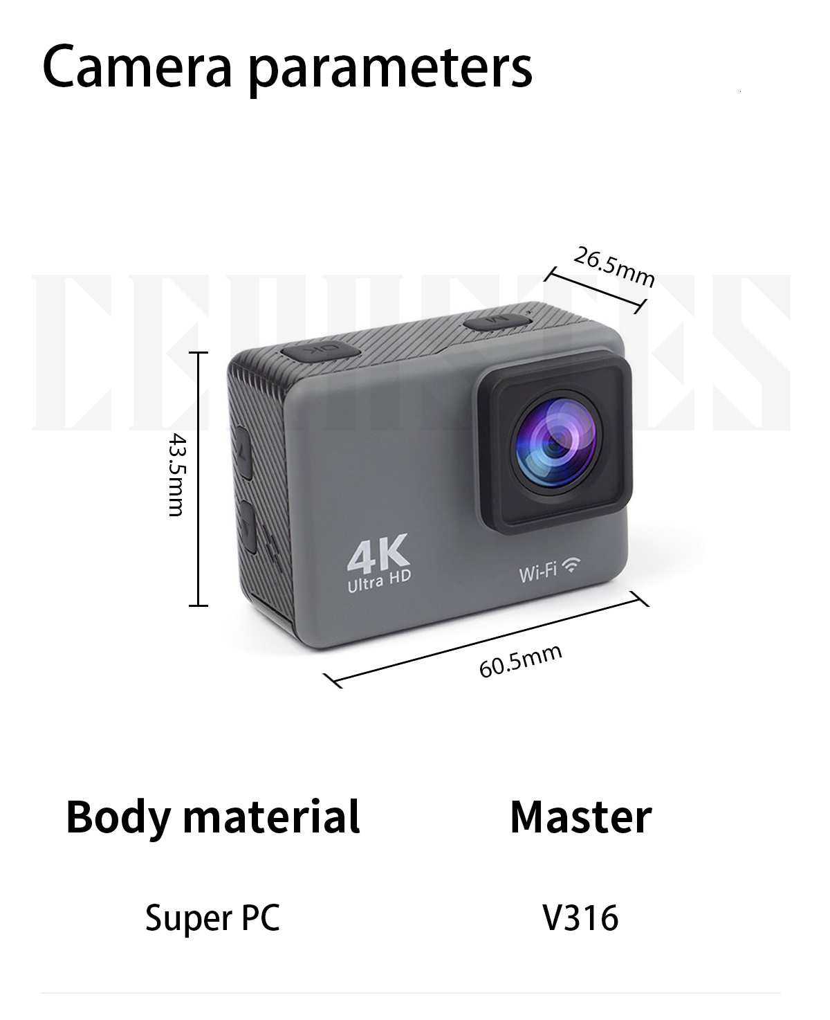 Weatherproof Cameras CERASTES 4K 60FPS WiFi Anti shake Action Camera With Remote Control Screen Waterproof Sport drive recorder 230823