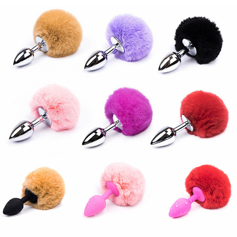 Briefs Panties Sexy Anal Plug Bunny Tail Stainless Steel and Silicone Butt Plugs Sex Toys for Woman Men Gay Anus Stimulator Smooth Touch Couple 230824