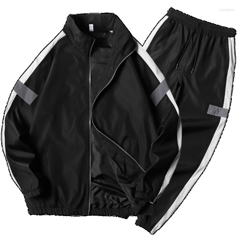 Men's Tracksuits Dropship Patchwork Set Pria Kasual Hip Hop 2023 Gaya Korea 2 Potong Pakaian Streetwear Olahraga Kebugaran