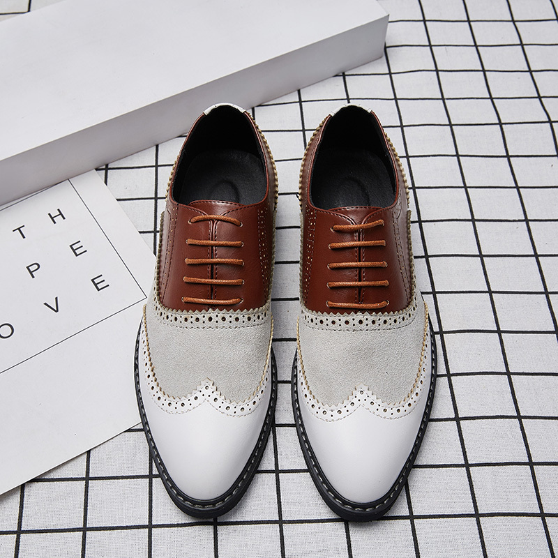 Dress Shoes Golden Sapling Retro Brogue Shoes Men's Oxfords Elegant Dress Flats for Men Fashion Party Footwear Casual Business Formal Shoe 230824