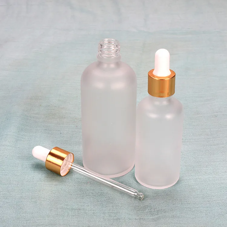 wholesale 5ml 10ml 15ml 30ml 50ml 100ml Frosted Glass Dropper Bottle Empty Cosmetic Packaging Container Vials Essential Oil Dropper LL