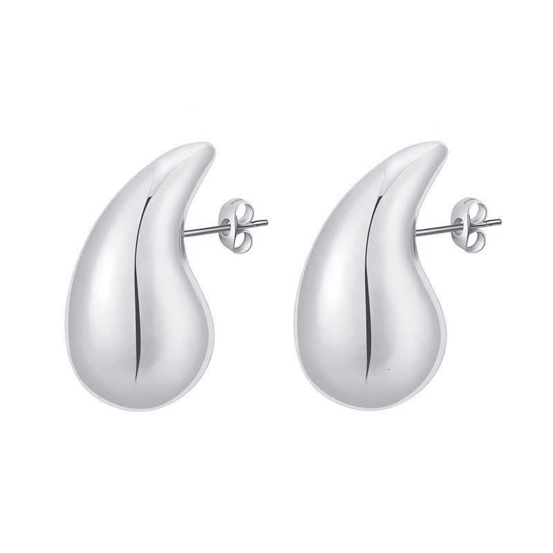 Stud Chunky Stainless Steel Earrings for Women Trending Waterdrop Hollow Hoops Gold Color Hanging Fashion Jewelry Accessories 230823