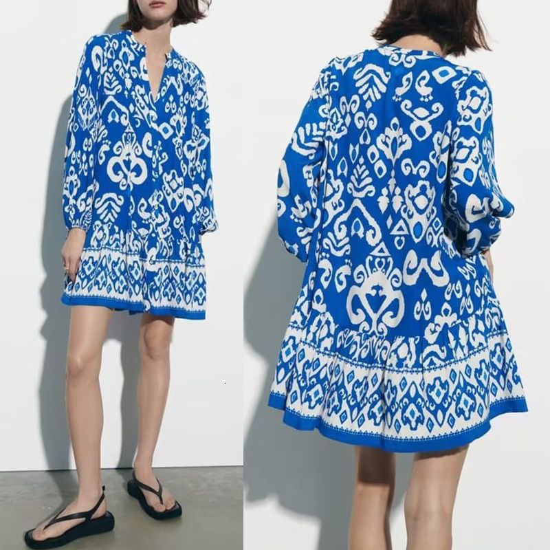 Basic Casual Dresses Spring And Summer Women Dress Ladies Slim Fashion Printing For High Street Female Clothes 230823