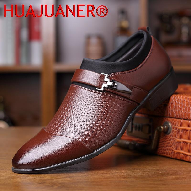 Dress Shoes Autumn Man Leather Shoes Slip On Flats Oxford Business Office Formal Wedding Shoe Pointed Toe Men Dress Leather Shoes 230824