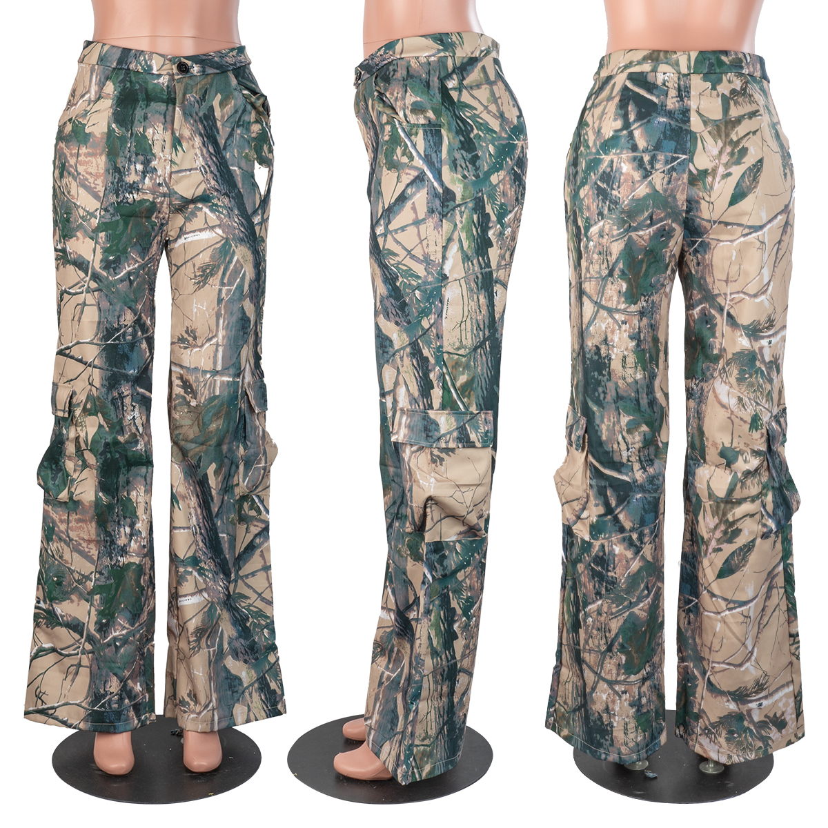 Women's Jeans Echoine Camouflage Print Hight Waist Pants Casual Pocket Cargo Pants Streetwear Y2K Trousers Club Fashion Women Clothing 230824