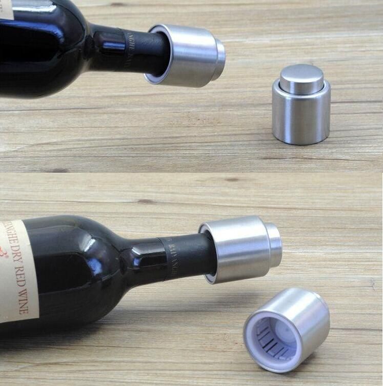 Stainless Steel Vacuum Sealed Wine Bottle Stopper Wine Bottle Saver Preserver Pump Sealer Bar Stopper Kitchen Tools ZZ