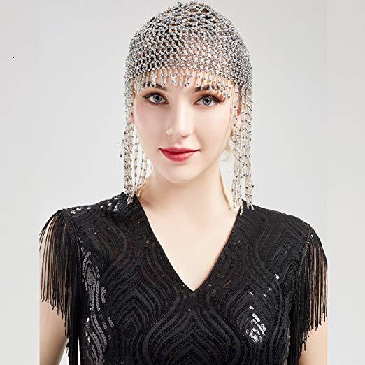 Wedding Hair Jewelry Girl s Beaded Belly Dance Head Cap Hat Accessory Gold Silver 4 Colors 230824
