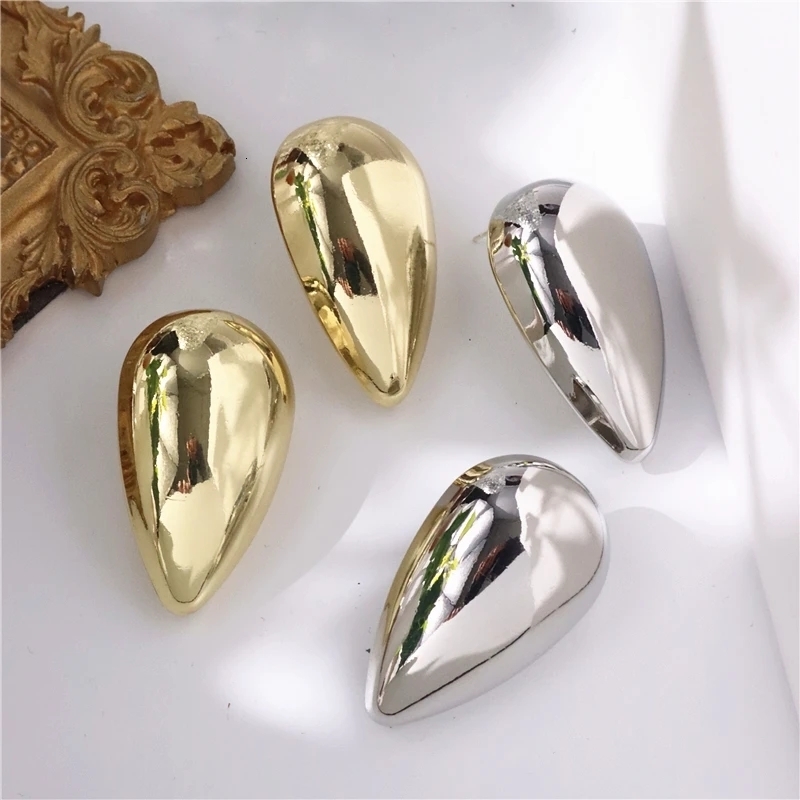 Stud Fashion Jewelry Large Water Drop Earrings For Women Girls Smooth Shiny Metal Party Wedding Gifts 230823
