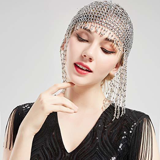 Wedding Hair Jewelry Girl s Beaded Belly Dance Head Cap Hat Accessory Gold Silver 4 Colors 230824