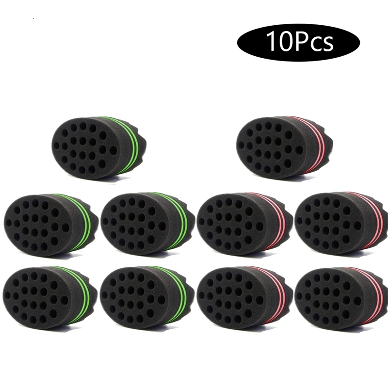 Connectors 10 Piece Curly Hair Sponge Braid Twist Roll Barber Shop Curlying Styling African Comb Foam Salon 230823