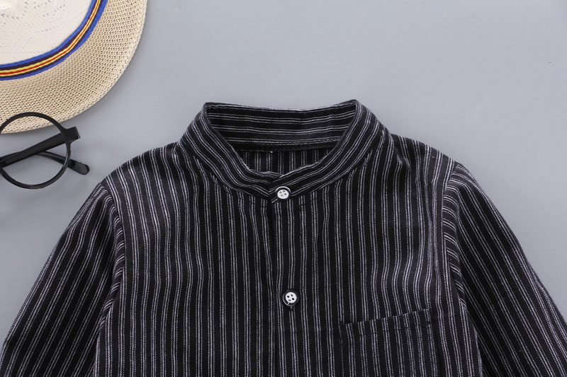Kids Shirts IENENS Spring Thin Baby Boys Long Sleeve Striped Print Tops Tees Casual Blouse 230823