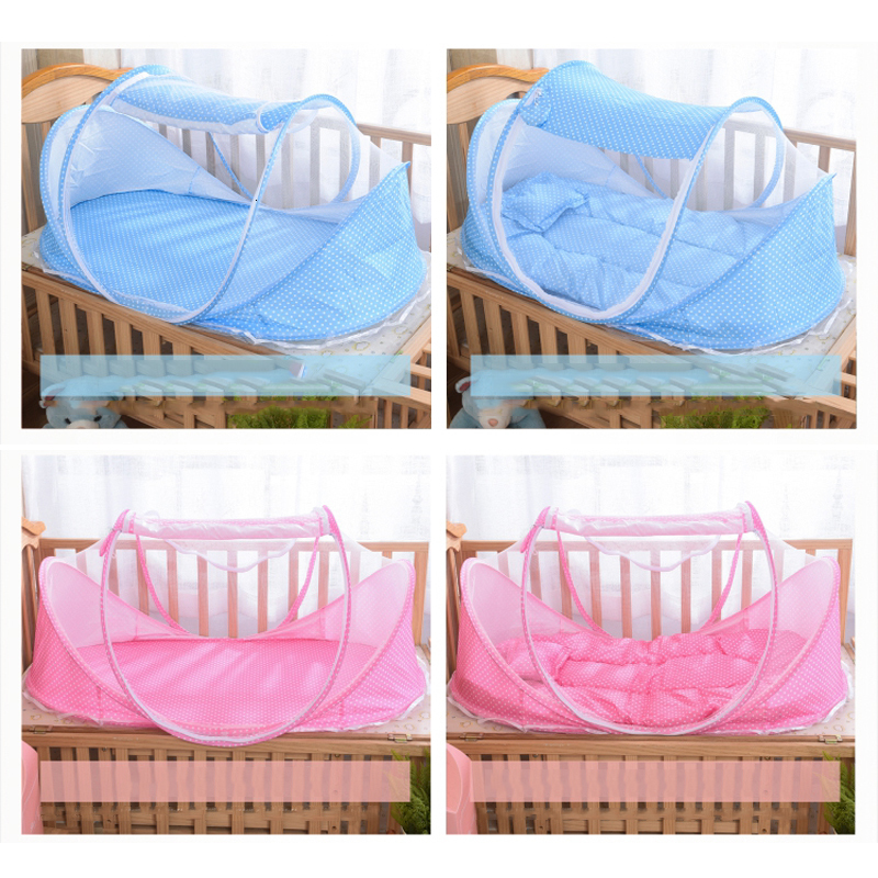 Crib Netting Portable Baby Crib Netting Folding Mosquito Net Infant Cradle Bed Mesh Mattress Pillow born Sleeping Pad Cover Play Tent Set 230823