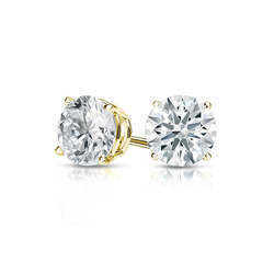 Wholesale Vvs Dia Earring Factory Price 10k 14k Solid Gold Round Brilliant Cut Moissanite Hoop Stud Earrings Men Women QQ