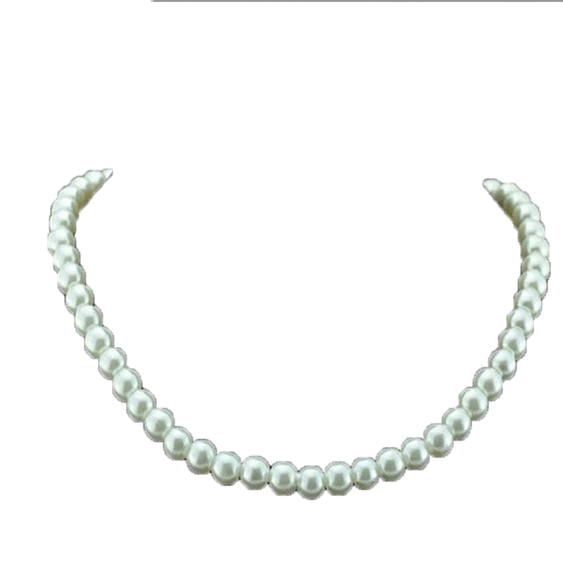 Classic Elegant White 75 mm Diameter Pearl Necklace for Women Men Girls Teens Wedding Banquet Necklaces Trend