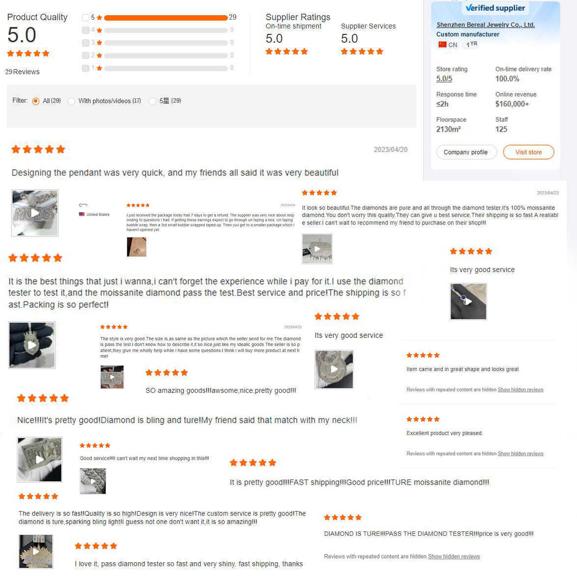 Wholesale Vvs Dia Earring Factory Price 10k 14k Solid Gold Round Brilliant Cut Moissanite Hoop Stud Earrings Men Women QQ