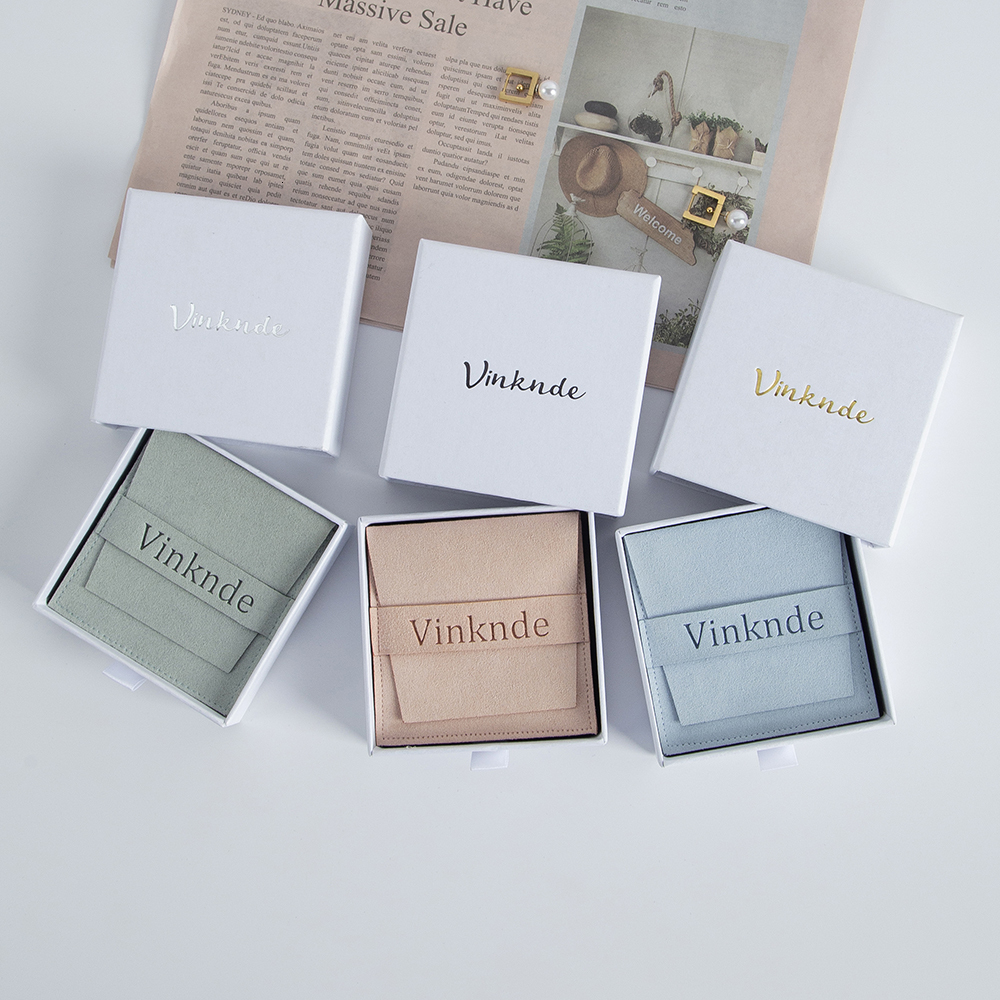 Cuff Links Jewelry Box Bag Set Custom Paper Sliding Drawer Microfiber Envelope Gift Ring Earrings Organizer Carton 230824