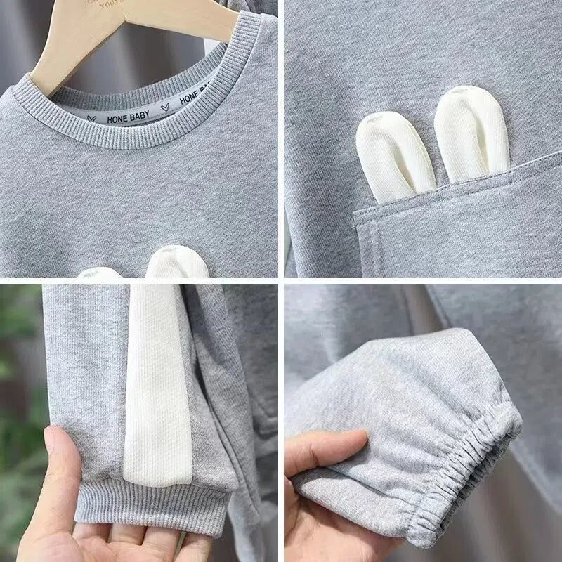 Clothing Sets Baby Girls Autumn Suit 2023 Spring and Fashion Cute Bow Loose Sweater Pants Two piece Children's 230823