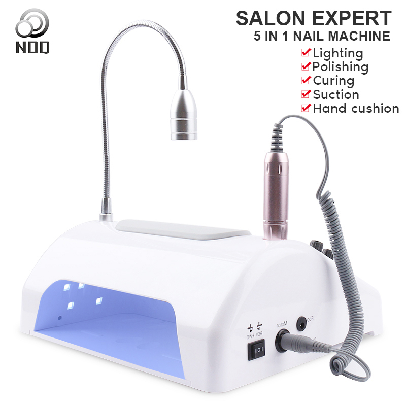 Nail Dryers NOQ 5 In 1 UV LED Lamp For Nails 39leds Nail Dryer Fan Lamps For Manicure With Vacuum Cleaner 2 Fans Dust Collector Machine 230824