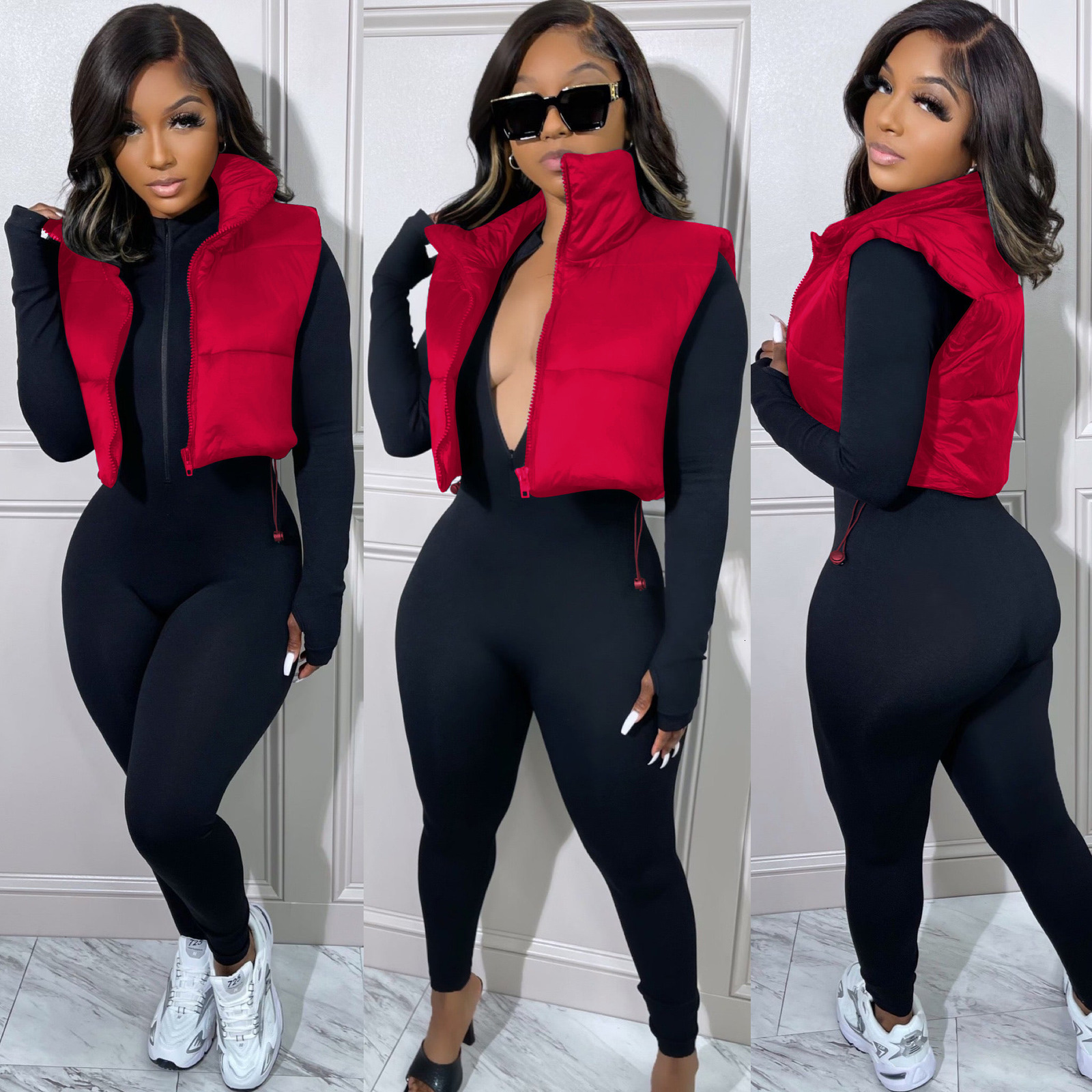 Women' Blends Fashion Women High Waist Sleeveless Horse Vest Jacket Autumn Winter Casual Womens Cotton Clothes Warm Top Jacket 230824