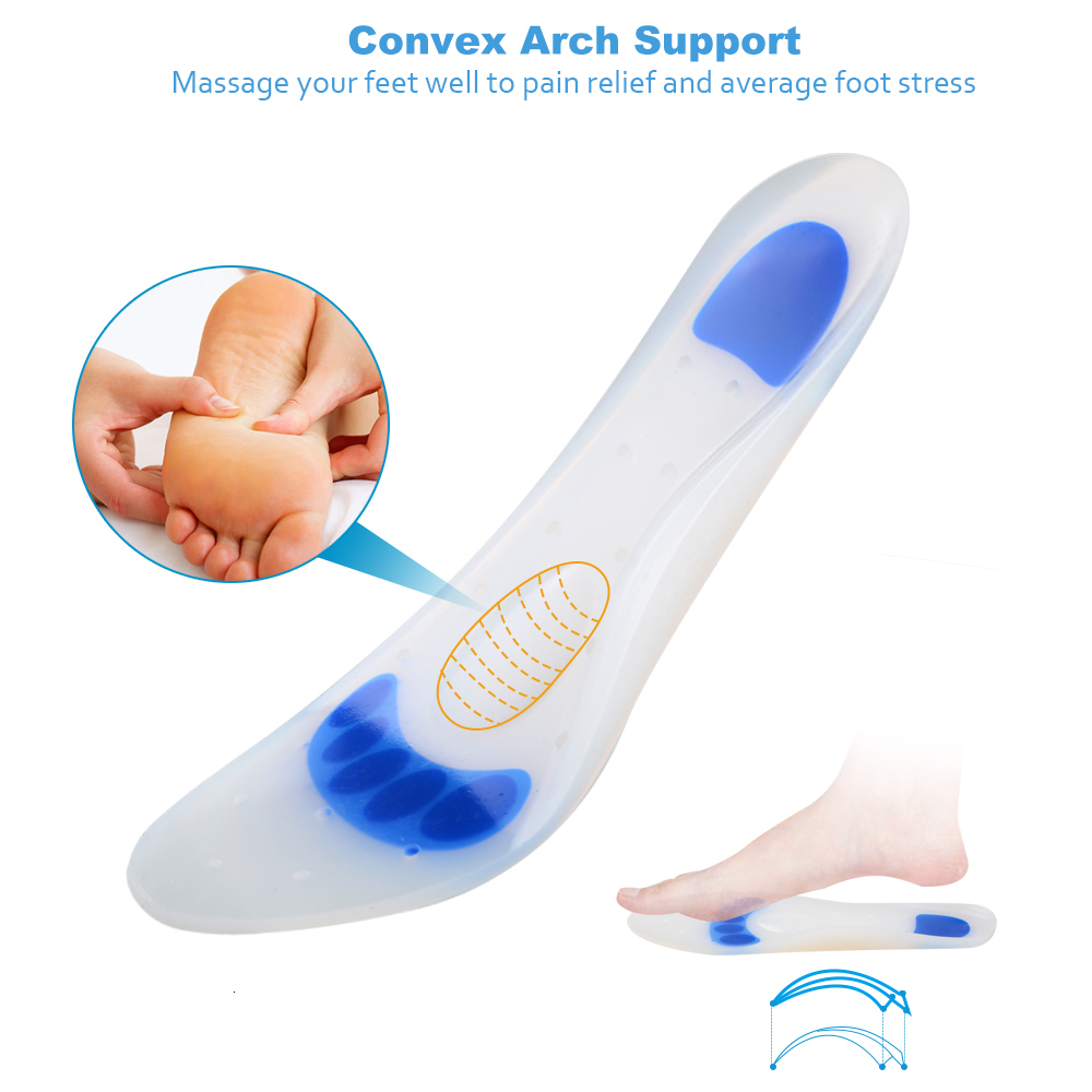 Shoe Parts Accessories Soumit Silicone Gel Insole Plantar Fasciitis Heel Spur Massage Insoles for Men Women Pain Relief Foot Care Parent Gift 230823