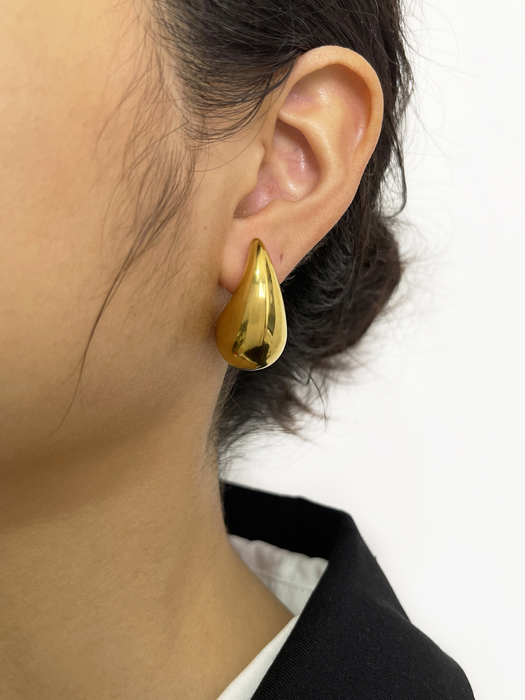 Charm Perisbox FREE TARNISH Womens Stainless Steel 18K Gold Pvd Plated Chunky Dome Teardrop Studs Kylie Waterdrop Earrings 230823