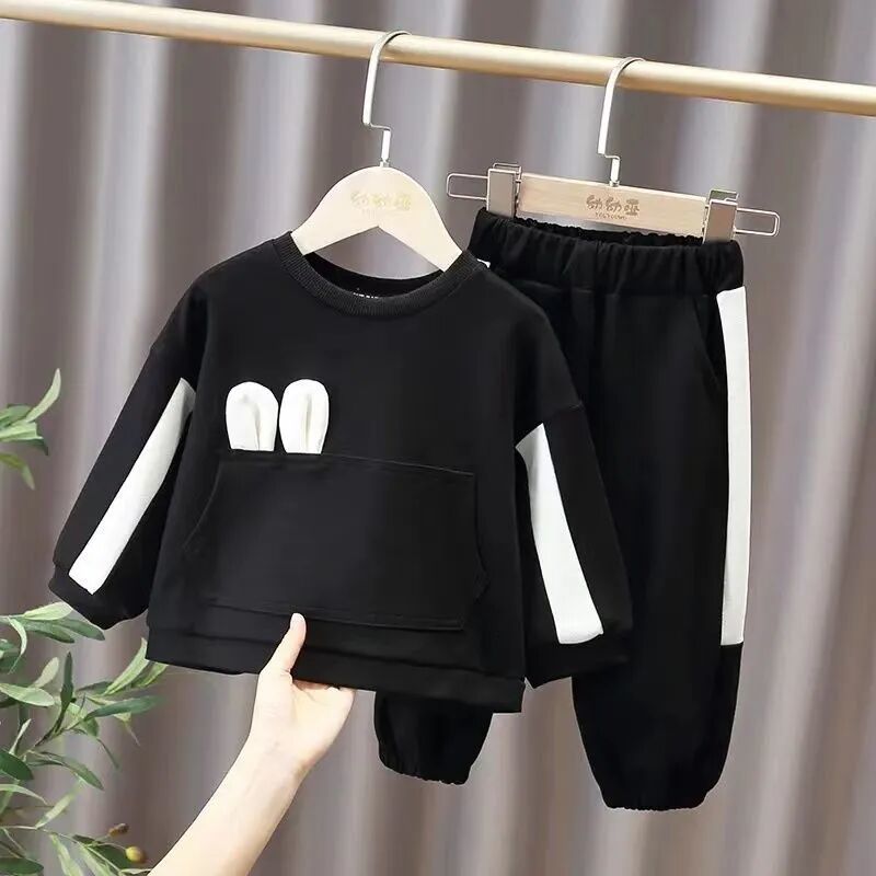 Clothing Sets Baby Girls Autumn Suit 2023 Spring and Fashion Cute Bow Loose Sweater Pants Two piece Children's 230823