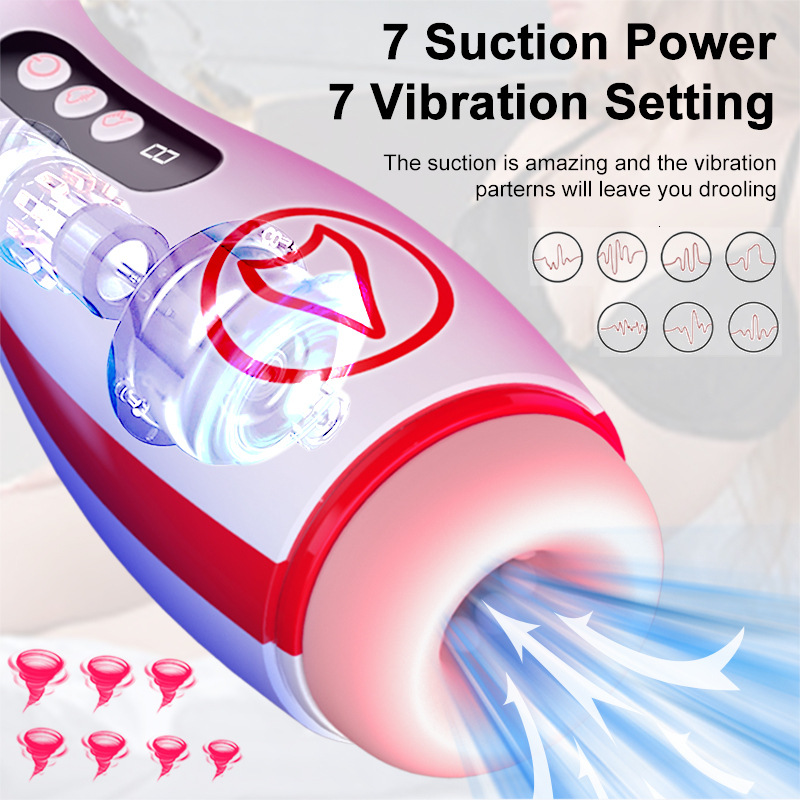 Masturbators Automatic Male Sucking Mastubator Vibration Blowjob Machine Masturbation Cup Sex Toys Adult Goods for Men Masturbate Supplies 230824