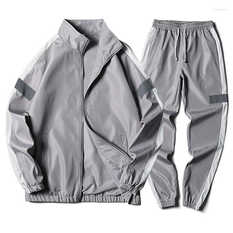 Men's Tracksuits Dropship Patchwork Set Pria Kasual Hip Hop 2023 Gaya Korea 2 Potong Pakaian Streetwear Olahraga Kebugaran