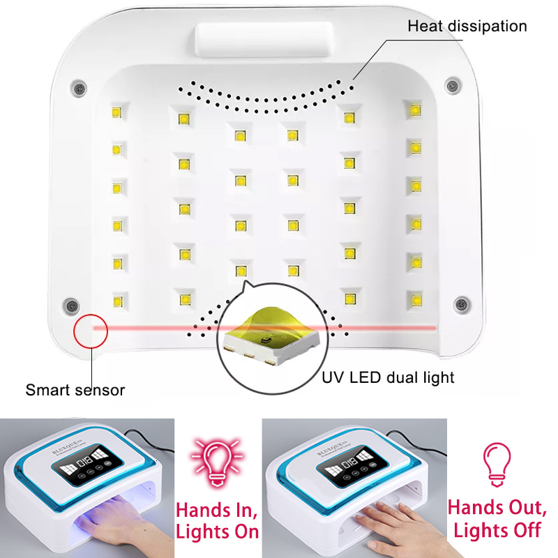 Nail Dryers Nail Lamp 120W White Light Rechargeable Gel Polish Dryer Wireless Nail Gel Cure Manicure Light 7800mAh Cordless Nail UV LED Lamp 230824