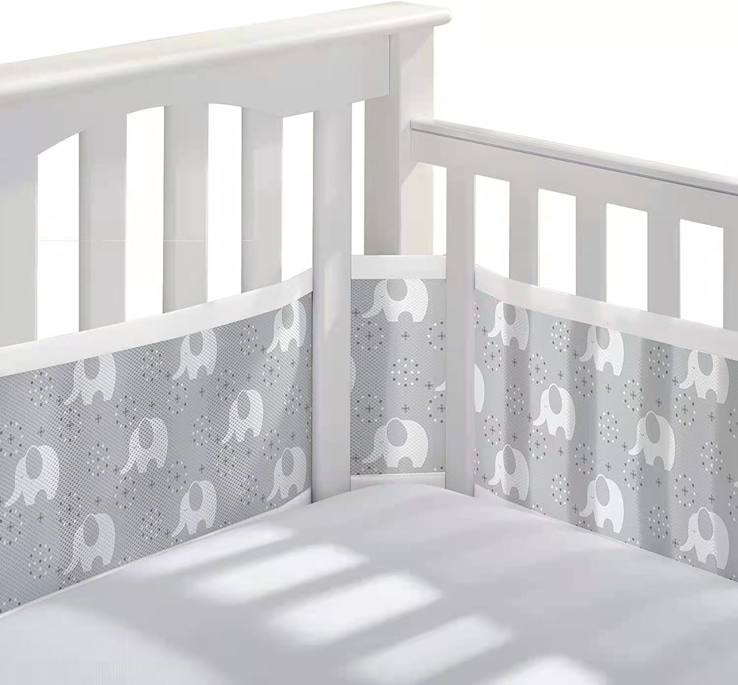 Bed Rails 2pcs Protector Baby Nursery Breathable Bumper Onepiece Crib Around Cushion Cot Pillows borns Beds Decor 230824