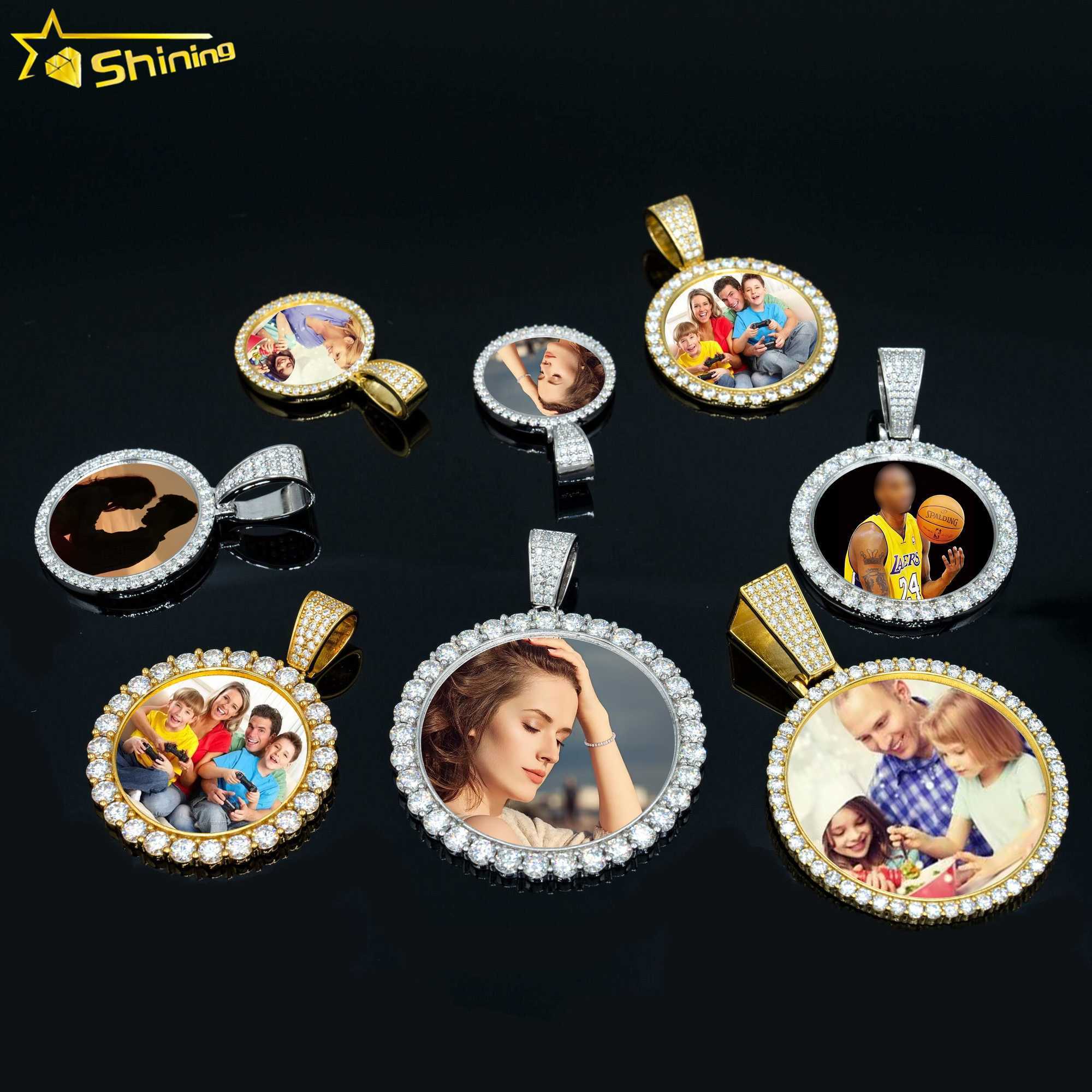 Ready to ship stock custom sterg sier vvs moissanite dia hip hop memory photo picture pendant