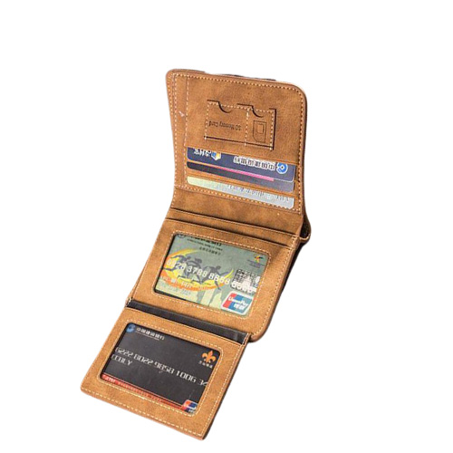 Vintage Designer Men Wallet Bifold Matte Leather Wallets Mens Small Trifold Purse Card Holder Money Bag Business Brand Wallet For