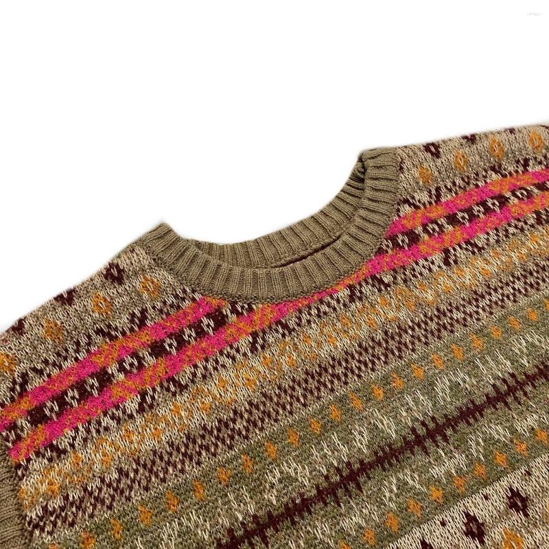 Men's Vests Kapital Vintage Non Hirata Hiroshi Japan Bone Skeleton Printed Ethnic Flower Stripe Knitted Sweater Vest Loose Wool Blended