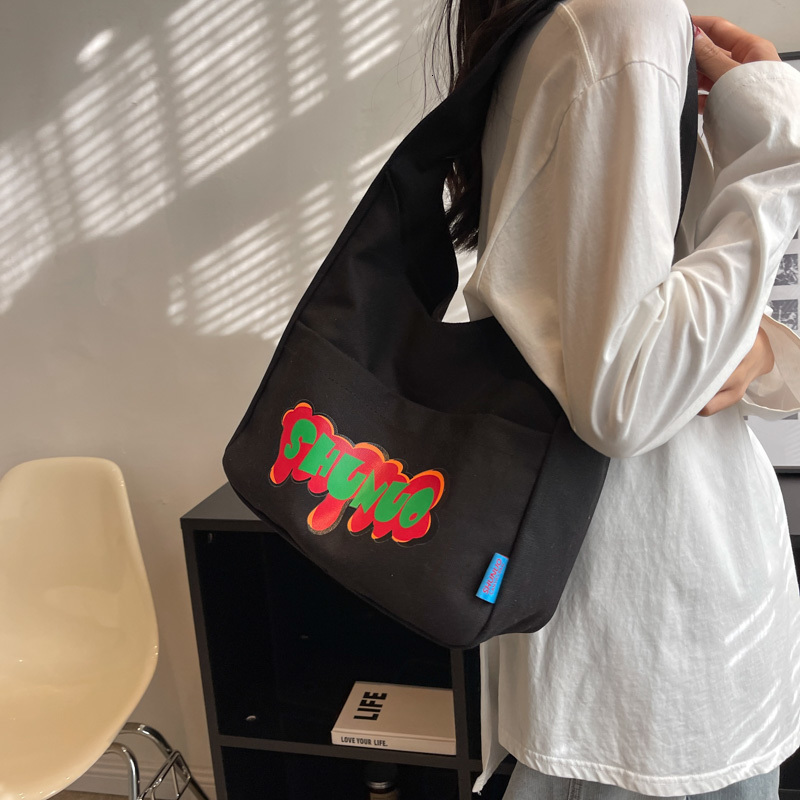 Evening Bags Women's Fashion Versatile Canvas Shoulder Bags Large-capacity Simplicity Light Ladies Leisure Tote Bags Female Trend Handbags 230824