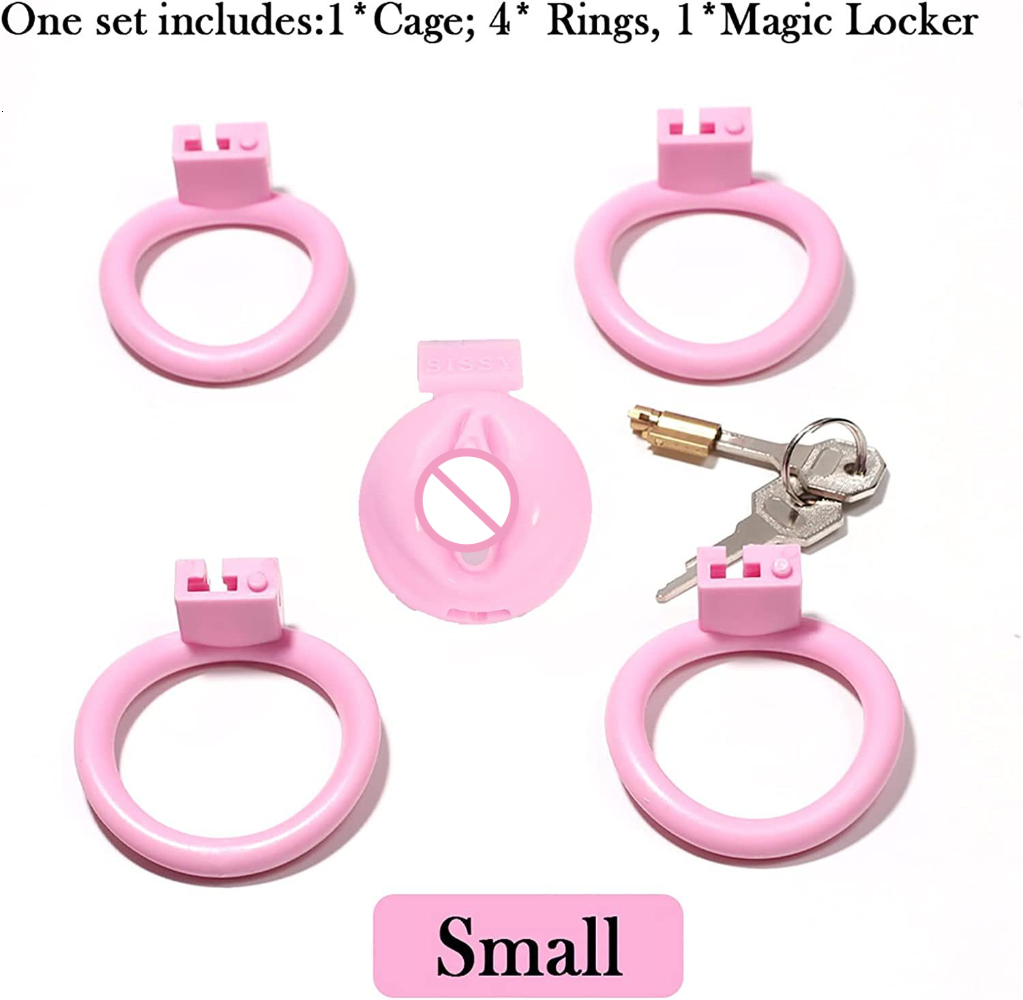 Cockrings Pink Resin Chastity Cage Sissy Micro Belt Sextoys Male Abstinence Quit Masturbation Erotic Urethral Lock Sex Toys gay 230824