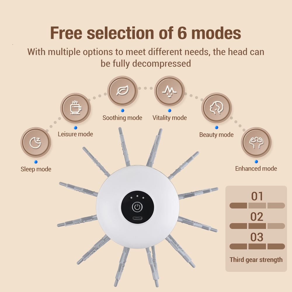 Head Massager Electric Vibration Massage 12 Claws Device Relieve Fatigue Scalp Relaxation Wireless Portable 230823