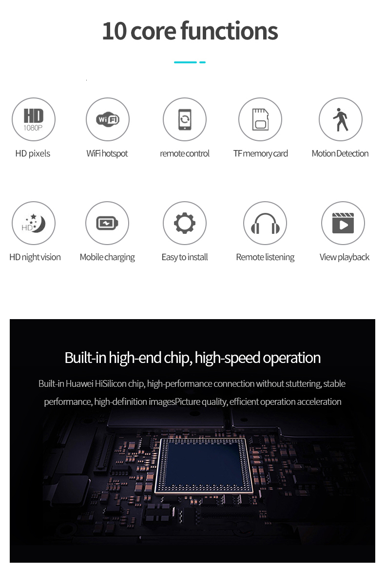 Weatherproof Cameras Camera wireless wifi HD 1080p IR night vision sports aerial p ography DV camera home 230823