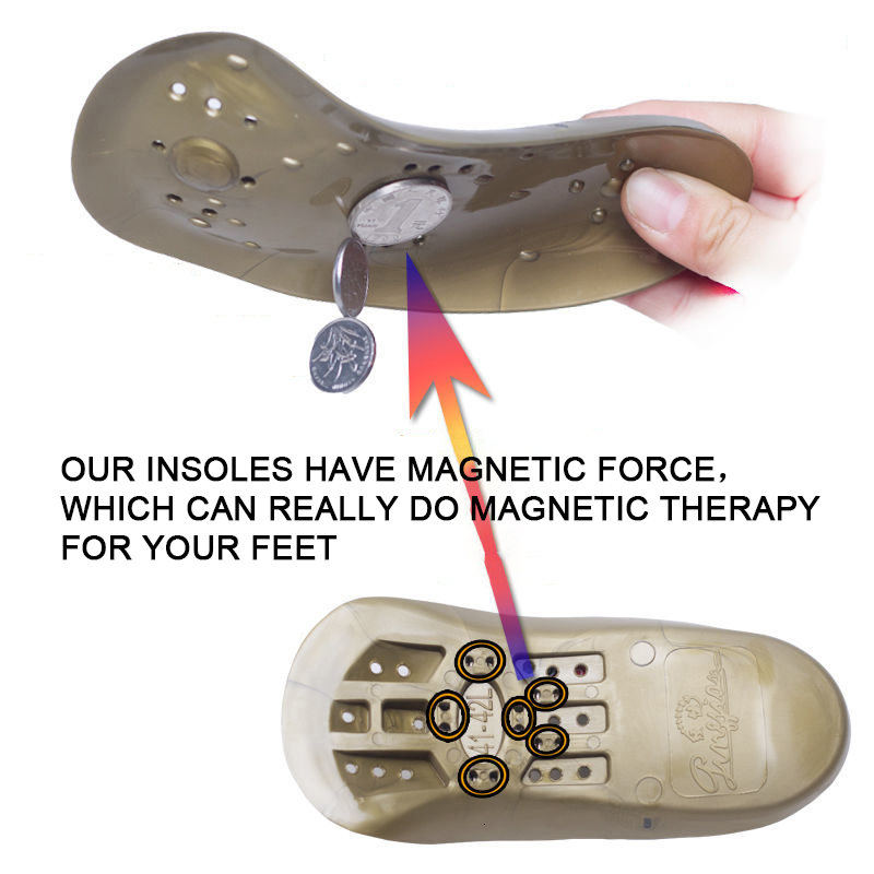 Shoe Parts Accessories Premium Ort ic Gel Insoles Orthopedic Flat Foot Magnetic Therapy Sole Pad Shoes Insert Arch Support Plantar Fasciitis 230823