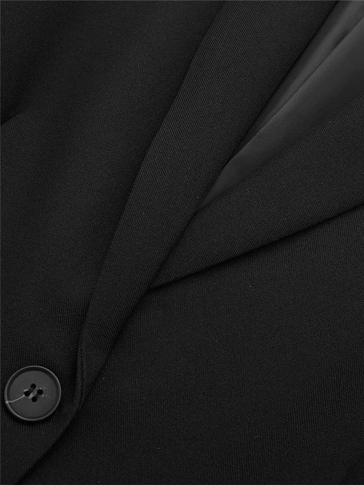 Women's Jackets TRAF Feather Black Blazer Women Button Elegant Womens Jackets Fashion Woman Blazer Casual Long Sleeve Women's Winter Coats 2