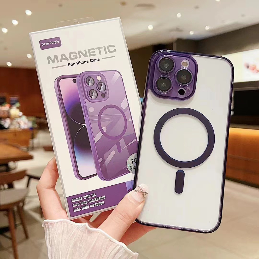 Clear Magnetic For Magsafe Cases Soft TPU Hard PC Shockproof Cover With Camera Lens Film Protector For iPhone 17 Air 16 15 14 Plus 13 12 11 Pro Max Wi