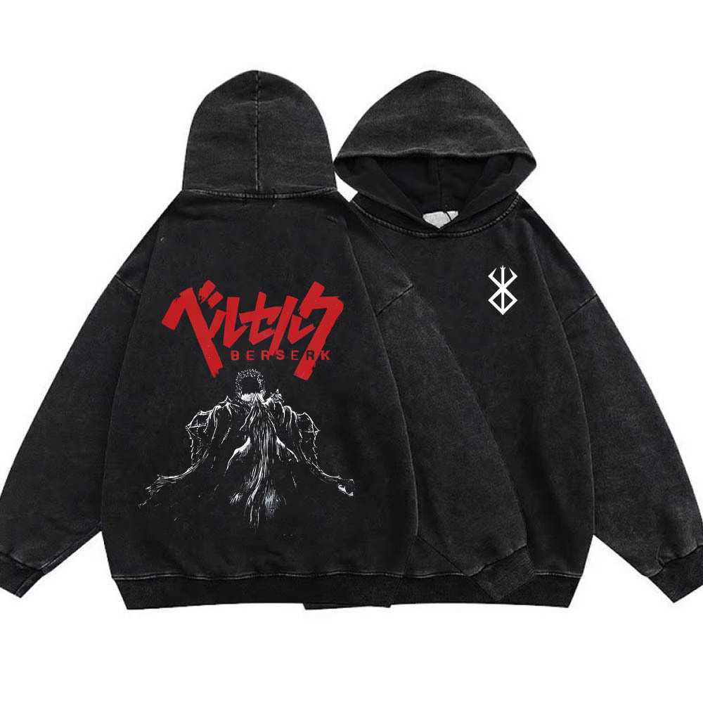 Men's Hoodies Sweatshirts Anime Casual Long Sleeve Sweater Oversized Berserk Hoodie Graphic Print Unisex Y2k Sweatshirt Guts Puck Top 230823