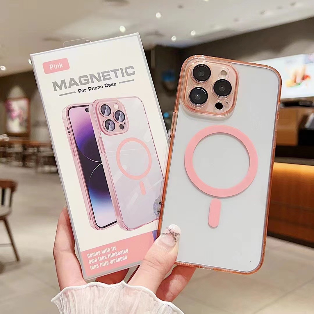Clear Magnetic For Magsafe Cases Soft TPU Hard PC Shockproof Cover With Camera Lens Film Protector For iPhone 17 Air 16 15 14 Plus 13 12 11 Pro Max Wi