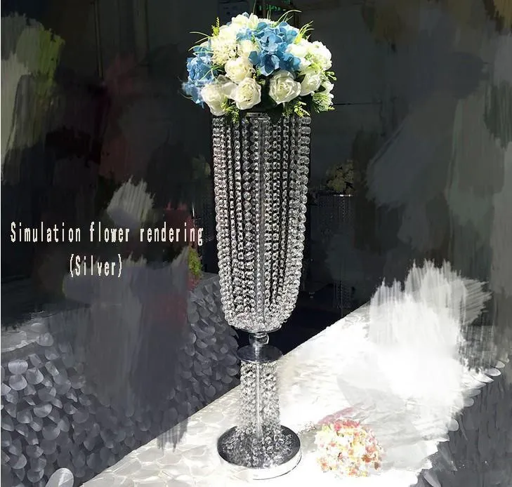 Crystal Beaded Chandelier Centerpiece Riser Top Candle Floral Plate Wedding Decoration T table Decoration Centerpieces for 11 Event ZZ