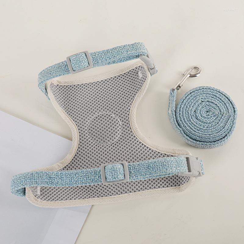 Dog Collars Small Pet Out Rope Cat Guinea Pig Clothes Chest Strap Vest Type Cartoon Bear Traction Harness Collar