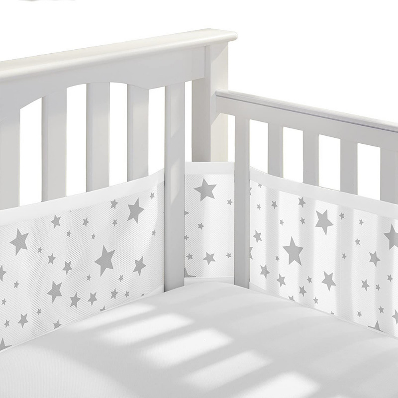 Bed Rails Baby Mesh Crib Bumper 2PcsSet Liner Breathable Summer Infant Bedding Bumpers born Cot Around Protector 230824