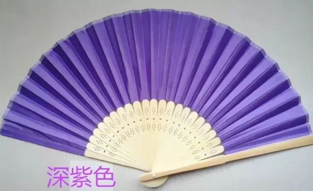 Wedding Favors Gifts Elegant Solid Candy Color Silk Bamboo Fan Cloth Wedding Hand Folding FansDHL ZZ