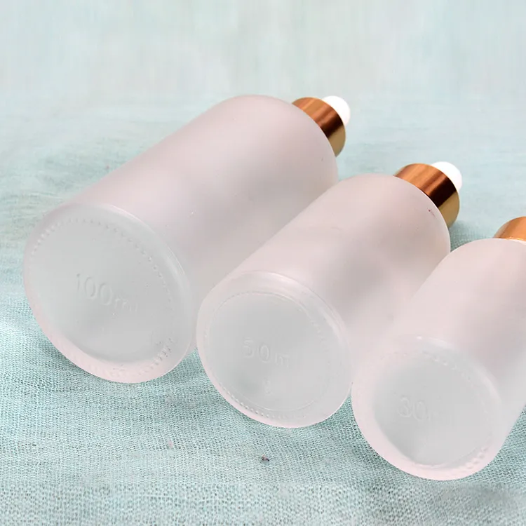 wholesale 5ml 10ml 15ml 30ml 50ml 100ml Frosted Glass Dropper Bottle Empty Cosmetic Packaging Container Vials Essential Oil Dropper LL