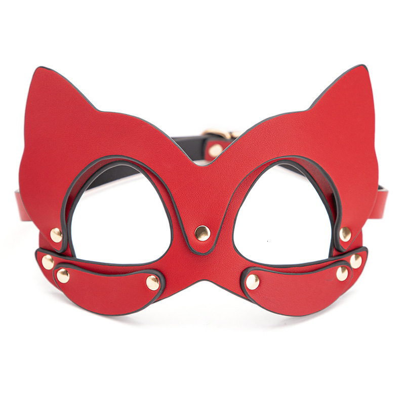 Bondage High Quality Leather Red Handcuff Anklecuffs Eye Mask Collar Sexy Adult Games Erotic Bdsm Sex Toys for Women Lovers 230824