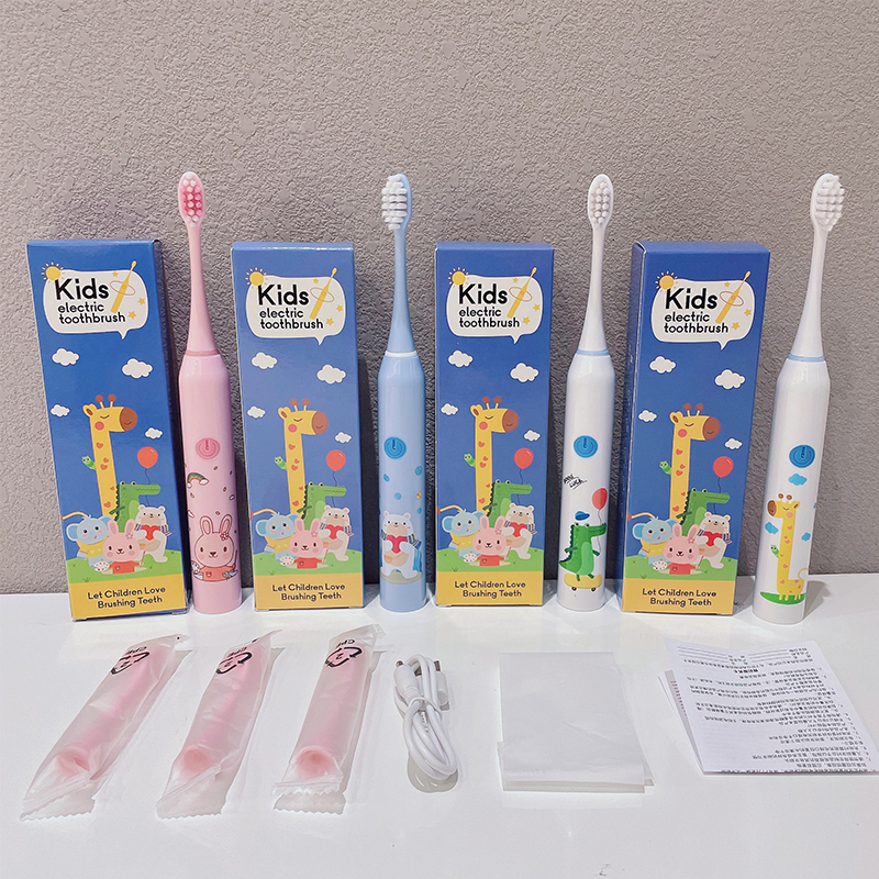 Toothbrush Children Sonic Electric Toothbrush Cartoon Pattern for Kids with Replace The Tooth Brush Head Ultrasonic Toothbrush Soft Nozzles 230824