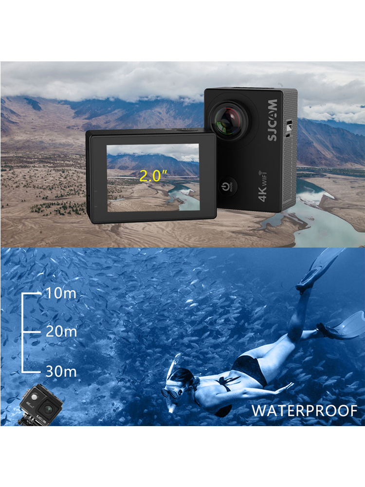 Weatherproof Cameras SJCAM Action Camera SJ4000 AIR 4K 30PFS 1080P 4x Zoom WIFI Motorcycle Bicycle Helmet Waterproof Cam Sports Video l230823